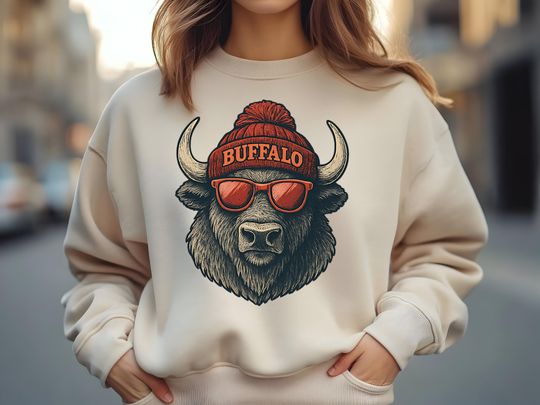 Discover Vintage Buffalo Mascot Football Shirt, Game Day Shirt, Football Mom Gift, Football Gift, Gift For Her, Football Season Shirt