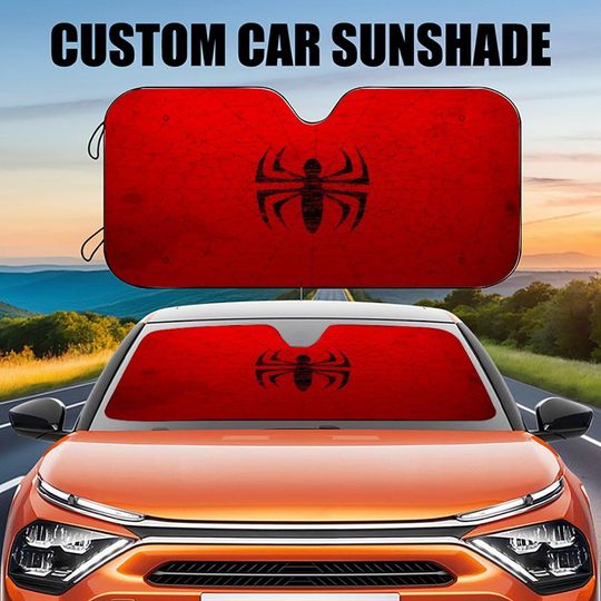 Discover Black Spider weaves Red web Car Sun Visor,Red Spider Car Sun Visor, Spider-Fan Car Windshield Cover, Car Sun Visor, Car Exterior Decorations