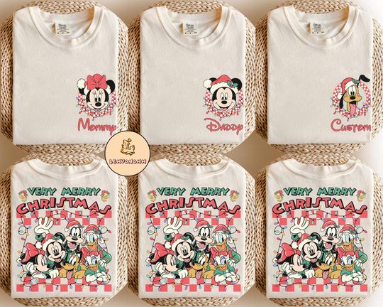 Custom Disney Very Merry Christmas Shirt, Custom Disney Christmas All Characters Shirt, Disney Family Christmas Shirt, Christmas Group Shirt