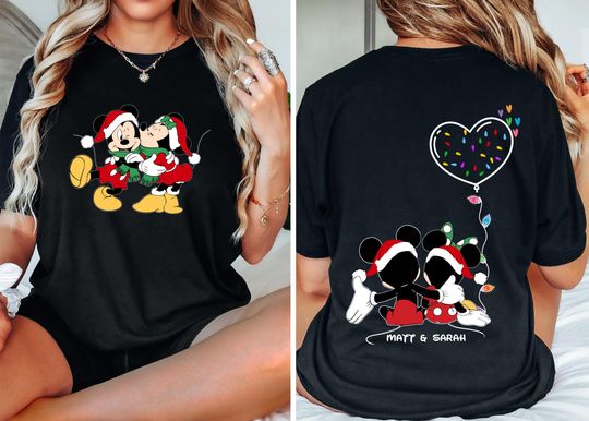 Discover Disney Mickey Minnie Christmas Shirt, Custom Disney Family Christmas Shirt, Mickey Christmas, Christmas Family Shirt, Disneyland Christmas
