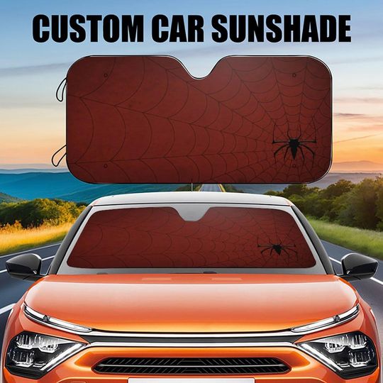 Discover Spider weaves a web Car Sun Visor,Red Spider Car Sun Visor, Spider-Fan Car Windshield Cover, Car Sun Visor, Car Exterior Decorations