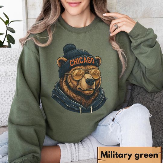 Vintage Chicago Football Sweatshirt, Trendy Fan Gifts, Game Day Apparel, Team Crewneck, Chicago Bears Fan Gear