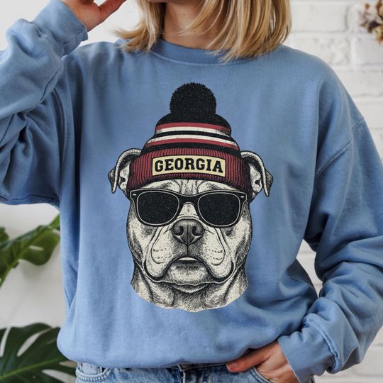 Discover Old School Georgia Football Sweatshirt, 90s Bulldogs Sweater, Georgia Crewneck, Bulldog Football Fan Gift, Georgia Merch, Gifts for Him