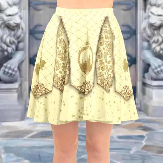 Belle Princess Beauty and The Beast Cosplay Skater Skirt