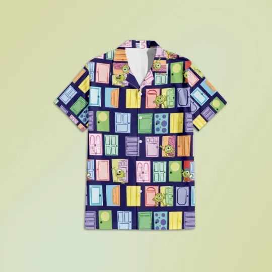 Discover Disney Mike Wazowski Monsters Inc Opening Doors Hawaiian Shirt