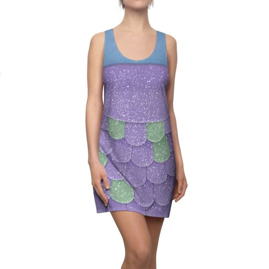 Discover Women’s Racerback Dress - Trolls Costume, Chenille & Satin Cosplay