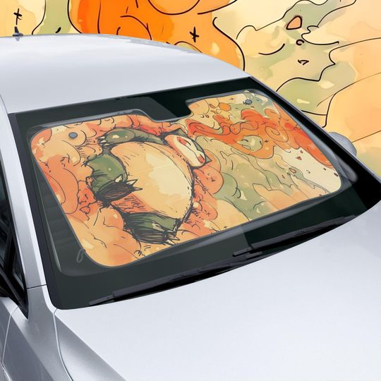PKM Car Sun Shade Anime Auto Windshield Cover | Kawaii Cartoon Sunshade | UV Protection Car Accessory | Gift for Anime Fans