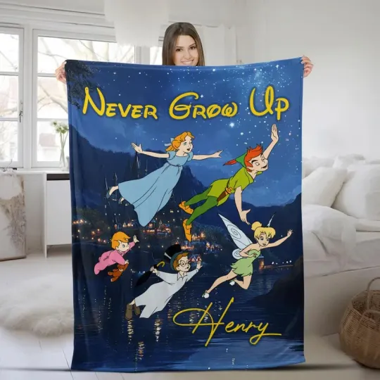 Discover Disney Peter Pan Never Grow Up Customize Fleece Blanket