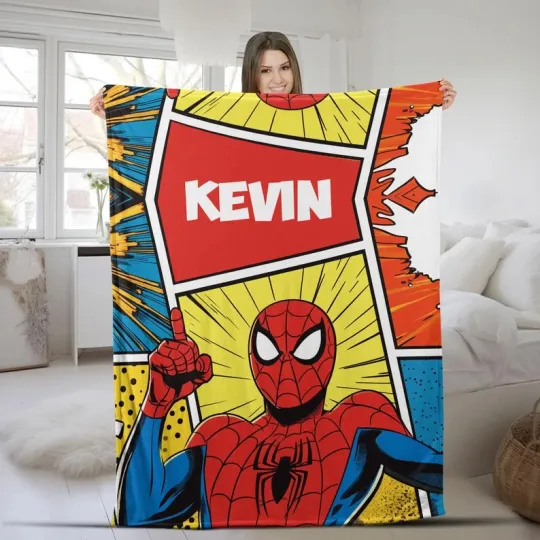 Discover Disney Spider Man Friends Superheroes Comic Art Customize Fleece Blanket