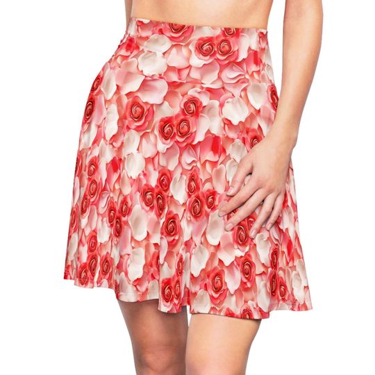 Valentines Day Minnie Mouse Roses Skater Skirt