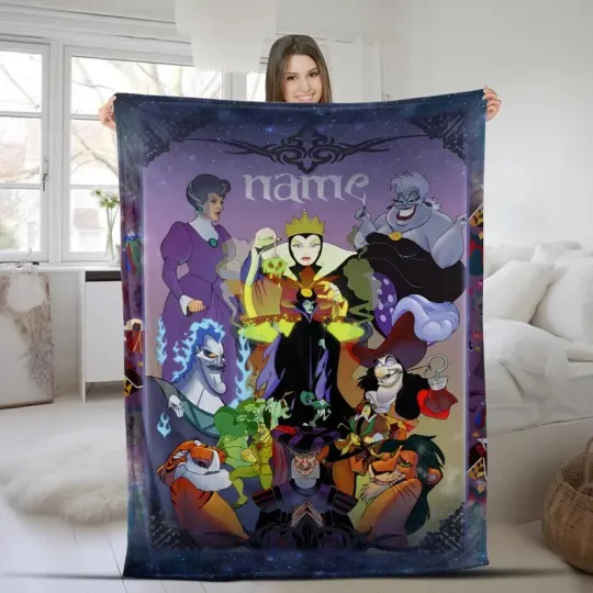 Discover Disney Villains Dr Facilier Evil Queen Magic Kingdom Customize Fleece Blanket