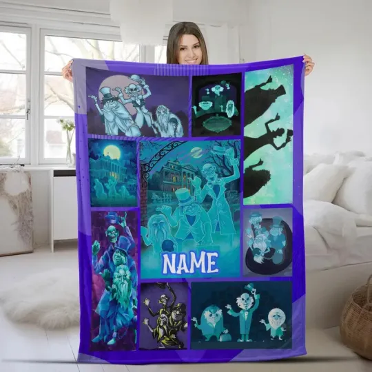 Discover Disney The Hitchhiking Ghosts Cute Scenes Magic Kingdom Customize Fleece Blanket