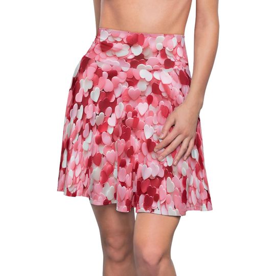 Valentines Day Heart Confetti Skater Skirt