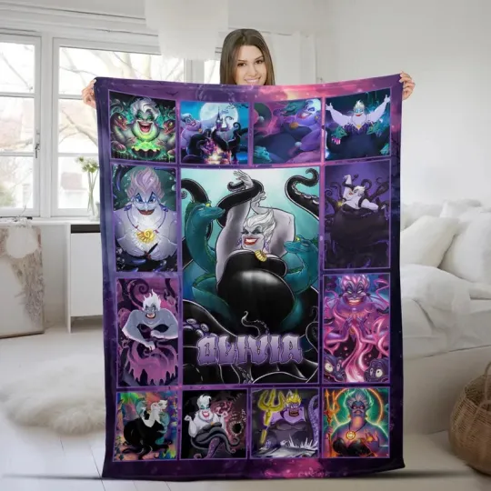 Discover Disney Ursula The Little Mermaid Arie Villians Customize Fleece Blanket