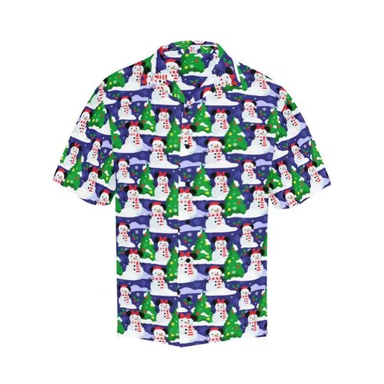 Discover Disney Funny Mickey Snow Man Christmas Hawaiian Shirt