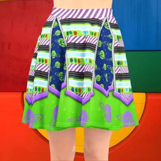 Discover Buzz Space Ranger Skater Skirt | rundisney disney world bound running disneyland pixar womens cosplay costume cruise activewear