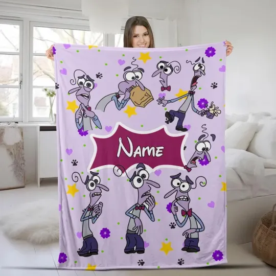 Discover Disney Inside Out Fear Emotions Disneyland Customize Fleece Blanket