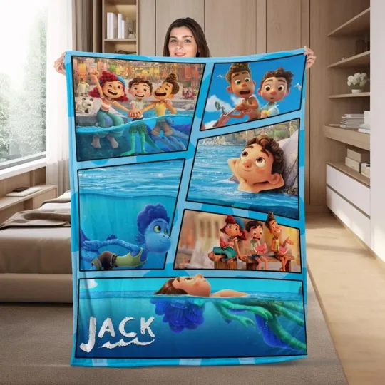 Discover Disney Luca & Friends Graphics Customize Fleece Blanket