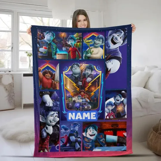 Discover Disney Onward Characters Magic Kingdom Customize Fleece Blanket