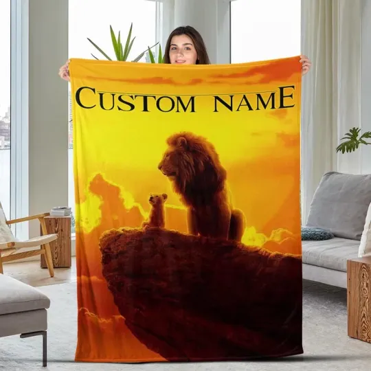 Discover Disney Lion King Simba Live Action Cartoon Customize Fleece Blanket