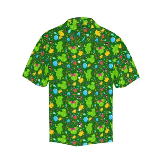 Discover Disney Mickey Flower And Garden Green Hawaiian Shirt