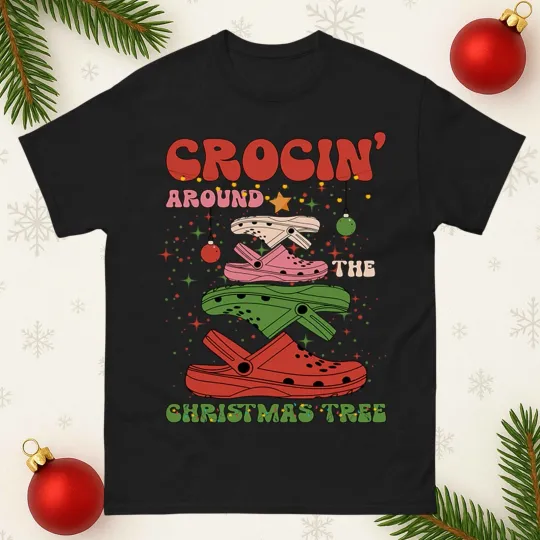 Discover Crocin Around Christmas Tree T-Shirt Unisex Holiday Graphic Top