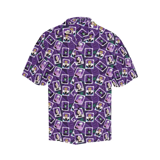 Discover Disney Villains Cards Halloween Purple Hawaiian Shirt