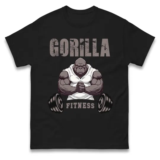 Discover Gorilla Fitness Men's Gym T-Shirt, Weightlifting & Bodybuilding MMA Tee