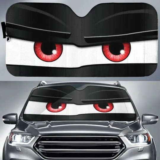 Discover Suspicious Car Eyes Sunshade, Funny Windshield Cover, Auto Sun Visor, Disney Car