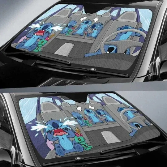 Discover Funny Stitch Movie Car Auto Sun Shades, Lilo And Stitch Car Windshield, Car