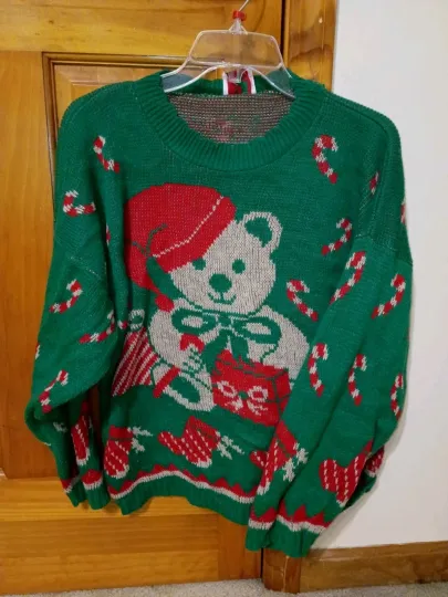 Vintage Nutcracker Bear"Ugly" Christmas Sweater sz L/XL