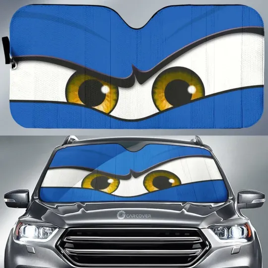 Discover Blue Angry Eyes Car Sun Shade – Bold & Eye-Catching Windshield Cover