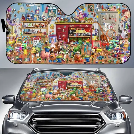 Discover Disneyland Toy Story Character Auto Sun Shade, Disneyland Toy Story Car