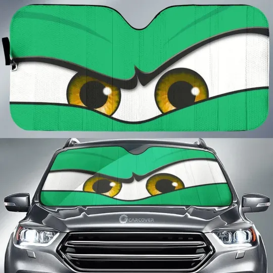 Discover Disney Car Sun Shade, Green Angry Eyes Car Sunshade Custom Car Accessories