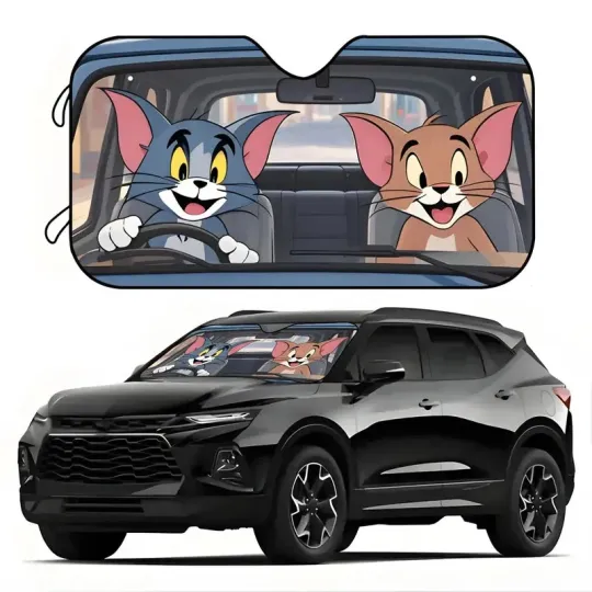 Discover Tom And Jerry Car Sun Shade, Cartoon Movie Auto Sunshade, Trip Accessory