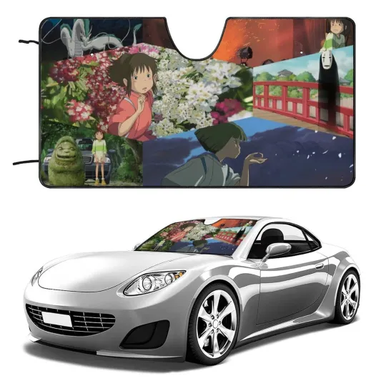 Discover Spirited Away Car Windshield Sun Shade for SUV Car Truck Front Window