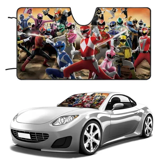 Discover Mighty Morphin Power Rangers Car Windshield Sun Shade for Car SUV Front Window