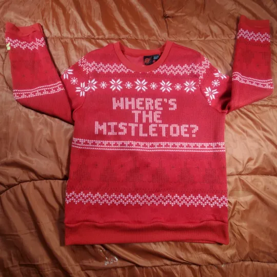 "Where's The Mistletoe?" Ugly Christmas Sweater Women's Size 2XL or Men XL