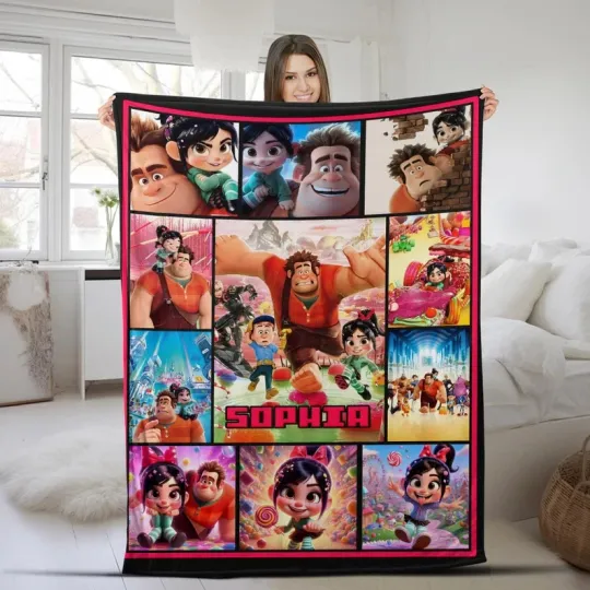 Discover Disney Wreck It Ralph Movie Scenes Customize Fleece Blanket