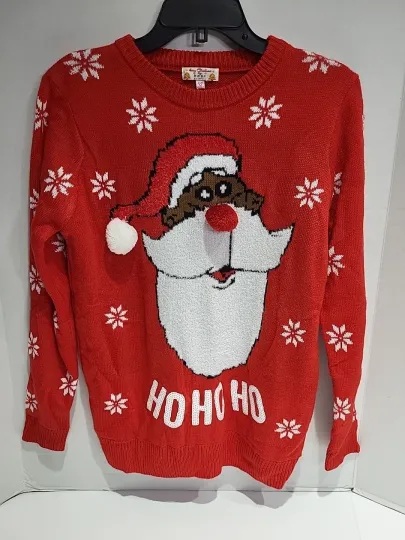 Discover Poof Women's Merry Christmas Ugly Christmas Sweater Santa Women’s Medium NWT