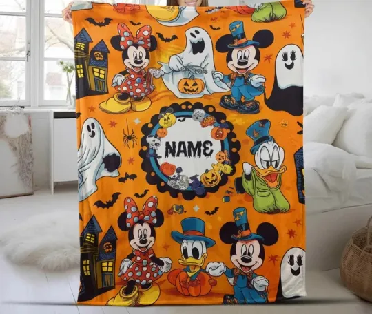Discover Disney Mickey Mouse And Friends Halloween Not So Scary Customize Fleece Blanket