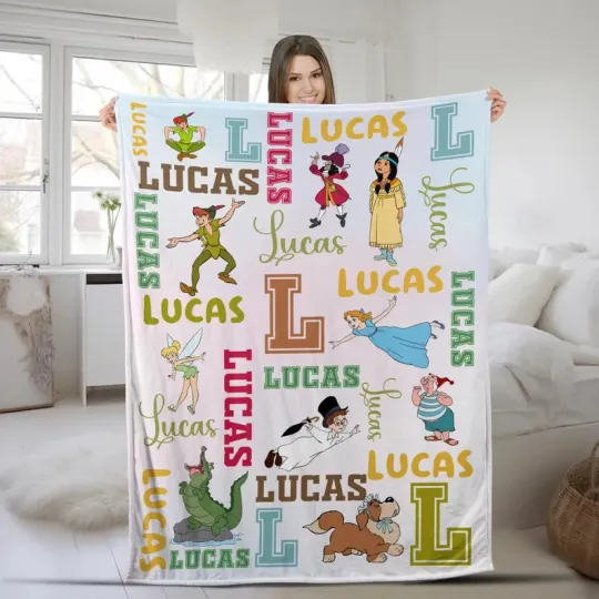 Discover Disney Peter Pan WDW Disneyland Lost Boys Neverland Customize Fleece Blanket