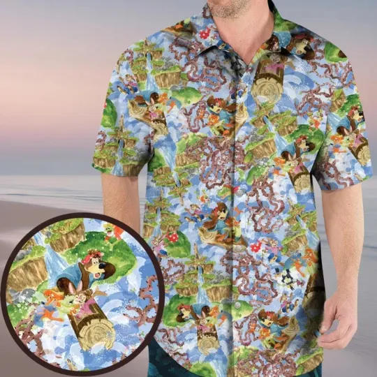 Discover Disney World Vacation Magic Kingdom Tropical Summer Hawaiian Shirt