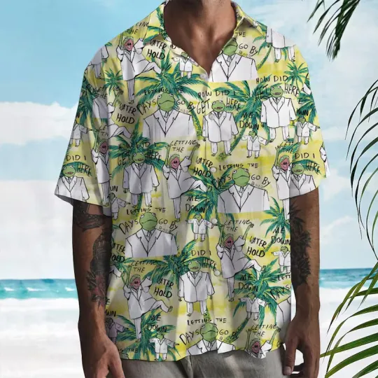 Discover Disney The Muppets K the frog Palm Trees Dad Hawaiian Shirt
