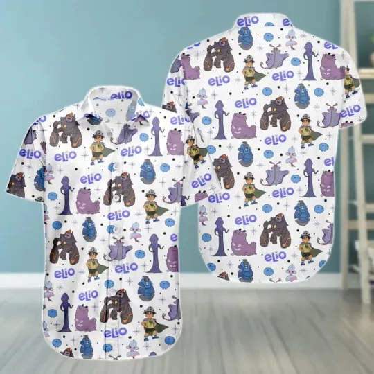Discover Disney Elio Movie Characters White Hawaiian Shirt, Gift for Fan