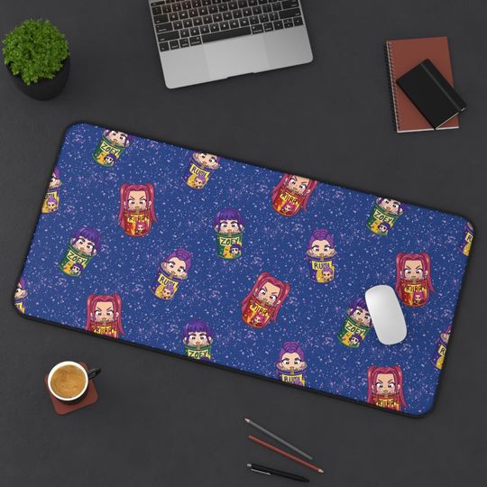 Discover Kpop Demon Hunters Gamer Mouse Pad Chibi Rumi, Zoey & Mira Anime Desk Mat, Cute Kpop Merch Gift for Gamers