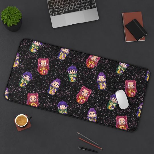 Discover Kpop Demon Hunters Gamer Mouse Pad Chibi Rumi, Zoey & Mira Anime Desk Mat, Cute Kpop Merch Gift for Gamers