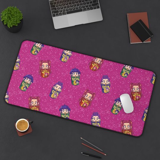 Discover Kpop Demon Hunters Gamer Mouse Pad Chibi Rumi, Zoey & Mira Anime Desk Mat, Cute Kpop Merch Gift for Gamers