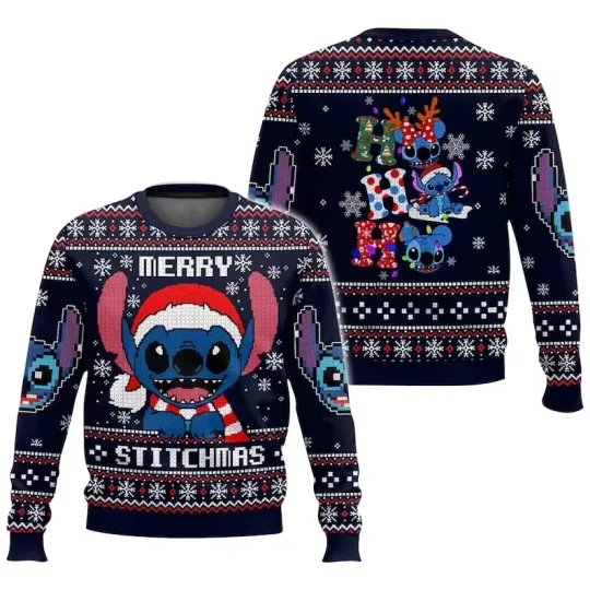 Discover Stitch Hohoho Merry Stitchmas Ugly Christmas Sweater XS-5XL, Stitch Sweater
