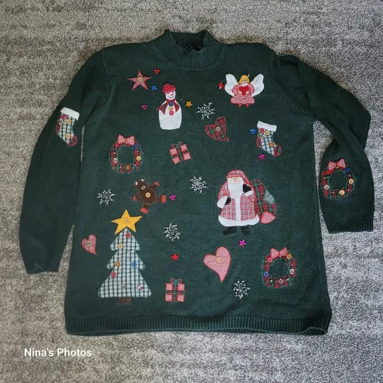 Discover Vintage Karen Scott Ugly Christmas Xmas Sweater Womens Large Grannycore